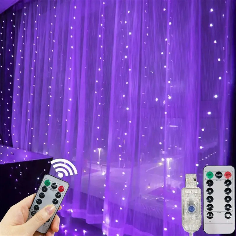 6/3M LED Curtain Garland USB String Lights Fairy Festoon Remote Control New Year Christmas Halloween Decorations for Home Room