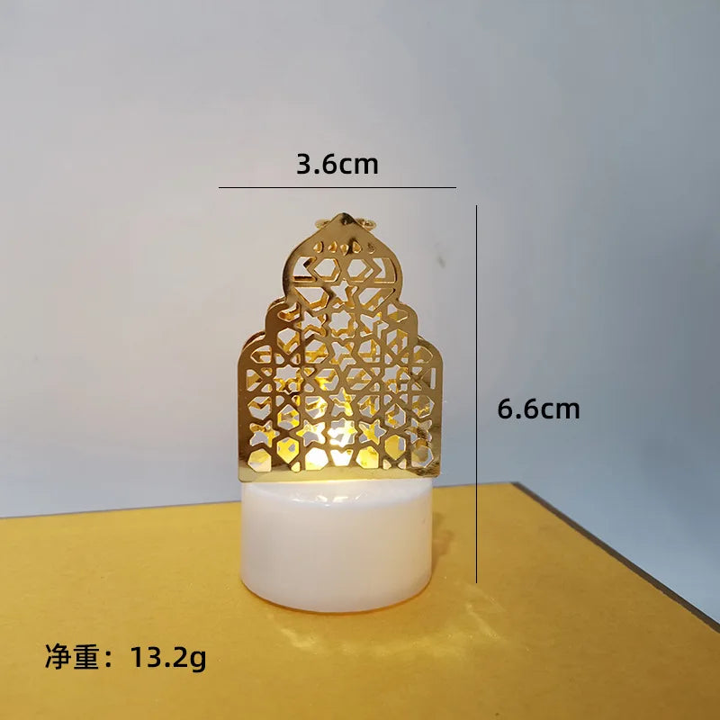 Muslim Ramadan Kareem Decoration Candle Led Lights Eid Mubarak For Home Eid al-Fitr Aid Moubarak Party Lron Lamp String 2024