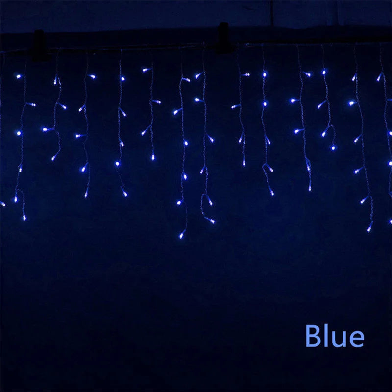 Christmas Lights Outdoor Decoration 5m Droop 0.4-0.6m Led Curtain Icicle String Lights Garden Xmas Party Decorative Lights