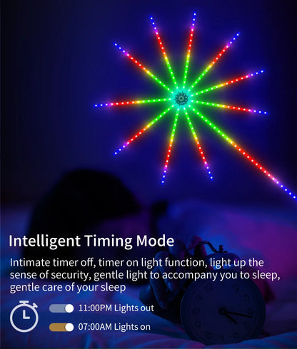 USB LED Fireworks Light LED Garland RGB Neon String Light Bluetooth APP Control Music Sync Bedroom Wedding Decor Fairy Lights