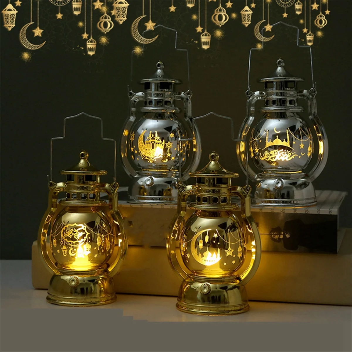 Ramadan LED Lantern Light Eid Decoration for Home Islamic Muslim Festival Party Ramadan Kareem Decor D