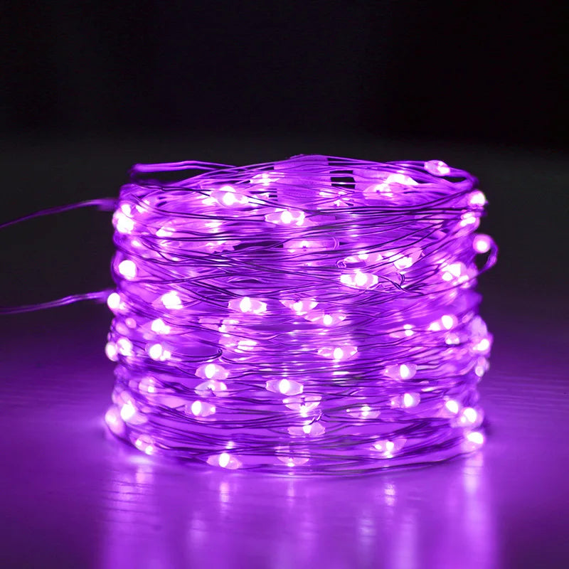 5M 10M Copper Wire LED String Lights Holiday Lighting Fairy Garland for Christmas Tree New Years Wedding Party Decoration