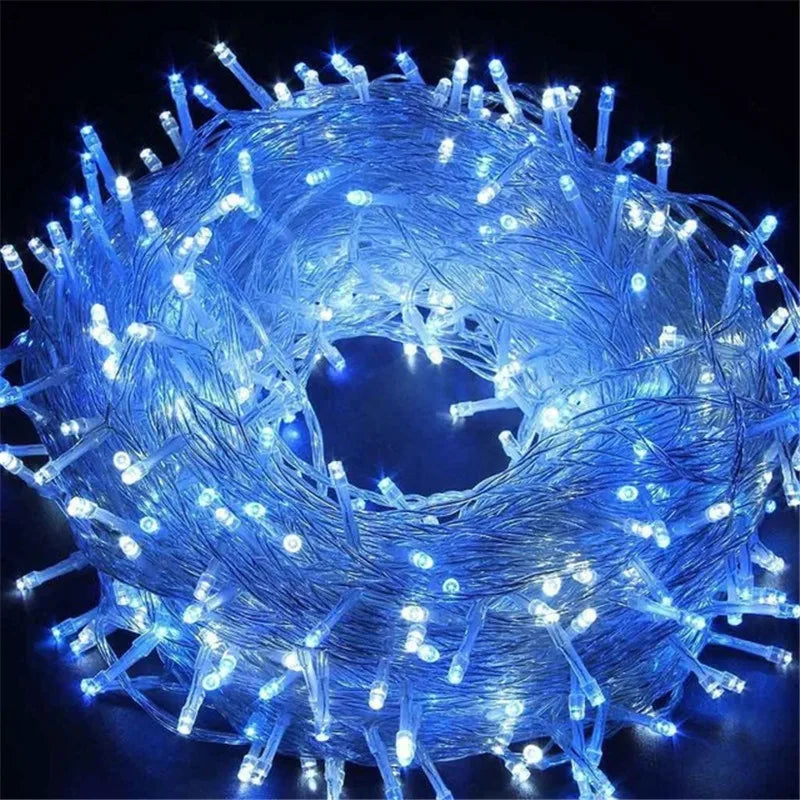 ECLH Christmas Lights 10M 20M 30M 50M 100M Led String 8 Function Christmas Lights 8 Colors For Wedding Party Holiday Lights