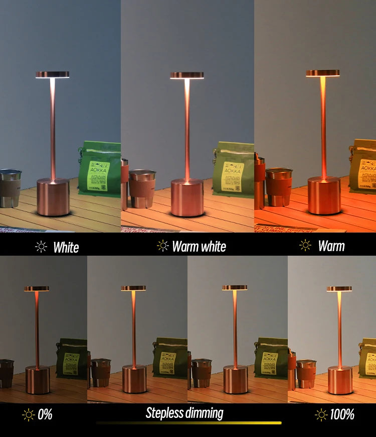 Led Cordless Night Light Rechargeable Bedside Table Lamps Touch Stepless Dimming Portable Desk Lamp For Bar Restaurant Camping