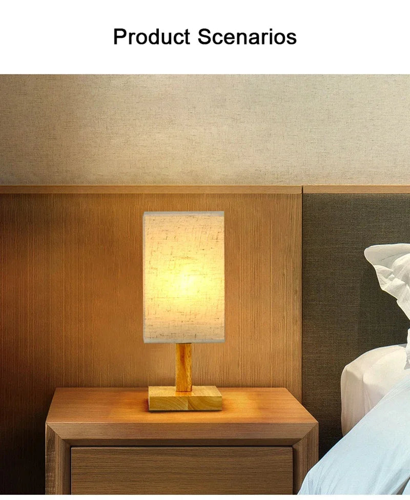 LED Table Lamps Simple Chinese Style Decoration Lamp Dimmable USB Plug Night Light Fabric Lampshade Bedroom Bedside Lighting