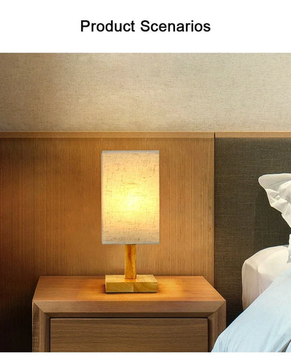 LED Table Lamps Simple Chinese Style Decoration Lamp Dimmable USB Plug Night Light Fabric Lampshade Bedroom Bedside Lighting