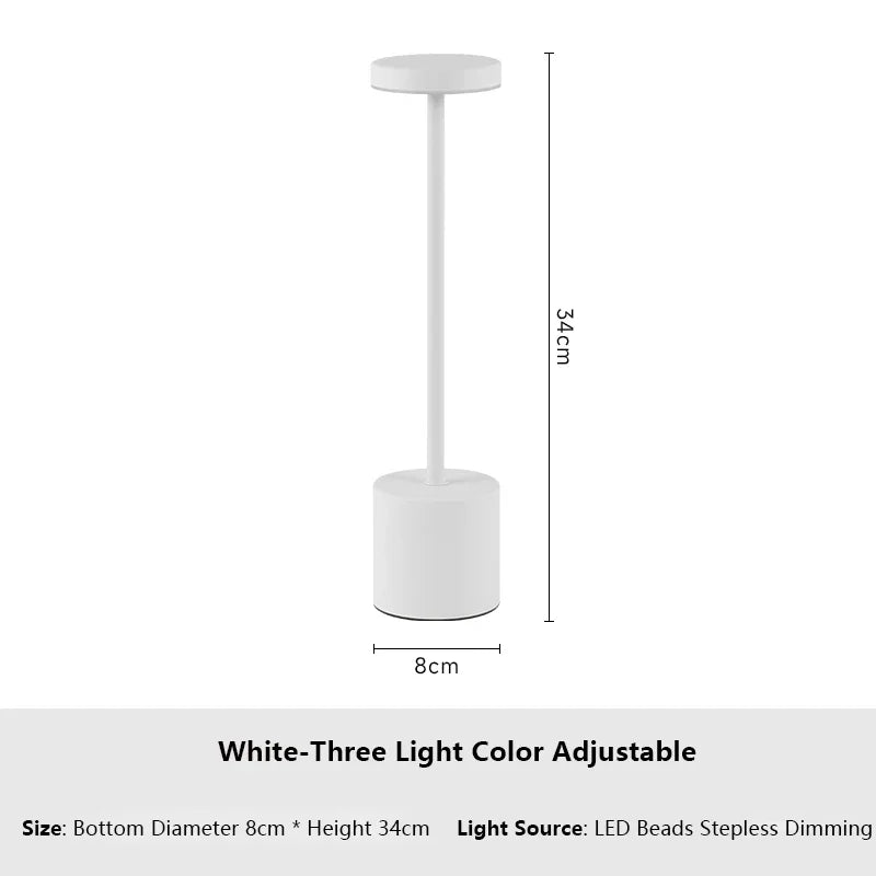 2025 Hot Simple Style Advanced Touch Table Lamp Rechargeable Model Dimmable for Hotel Restaurant Room Desktop Arrangement Lamp