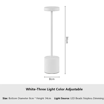 2025 Hot Simple Style Advanced Touch Table Lamp Rechargeable Model Dimmable for Hotel Restaurant Room Desktop Arrangement Lamp