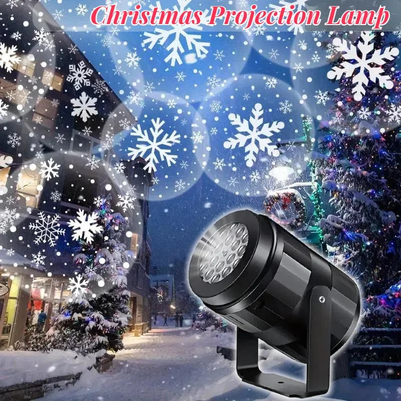 1pc LED Snowflake Christmas Projector Light USB Powered Rotating Pattern Festive Lighting Holiday Decorative Snowflake Lamp