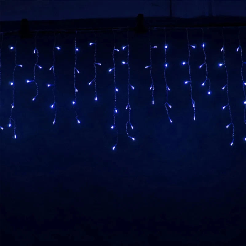 Led Curtain Icicle String Lights 5M Droop 0.4-0.6m Christmas Lights Waterfall Outdoor Decoration For Party Garden Home Wedding