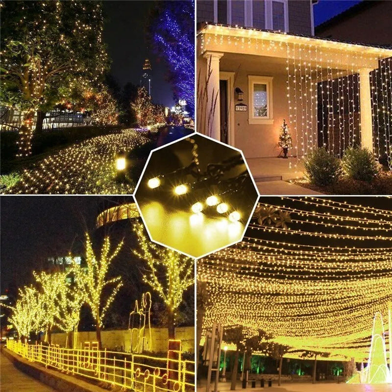 10M 20M 50M Outdoor LED String Lights Garland Waterproof Fairy Light Holiday Lighting Christmas Wedding Party Garden Decoration