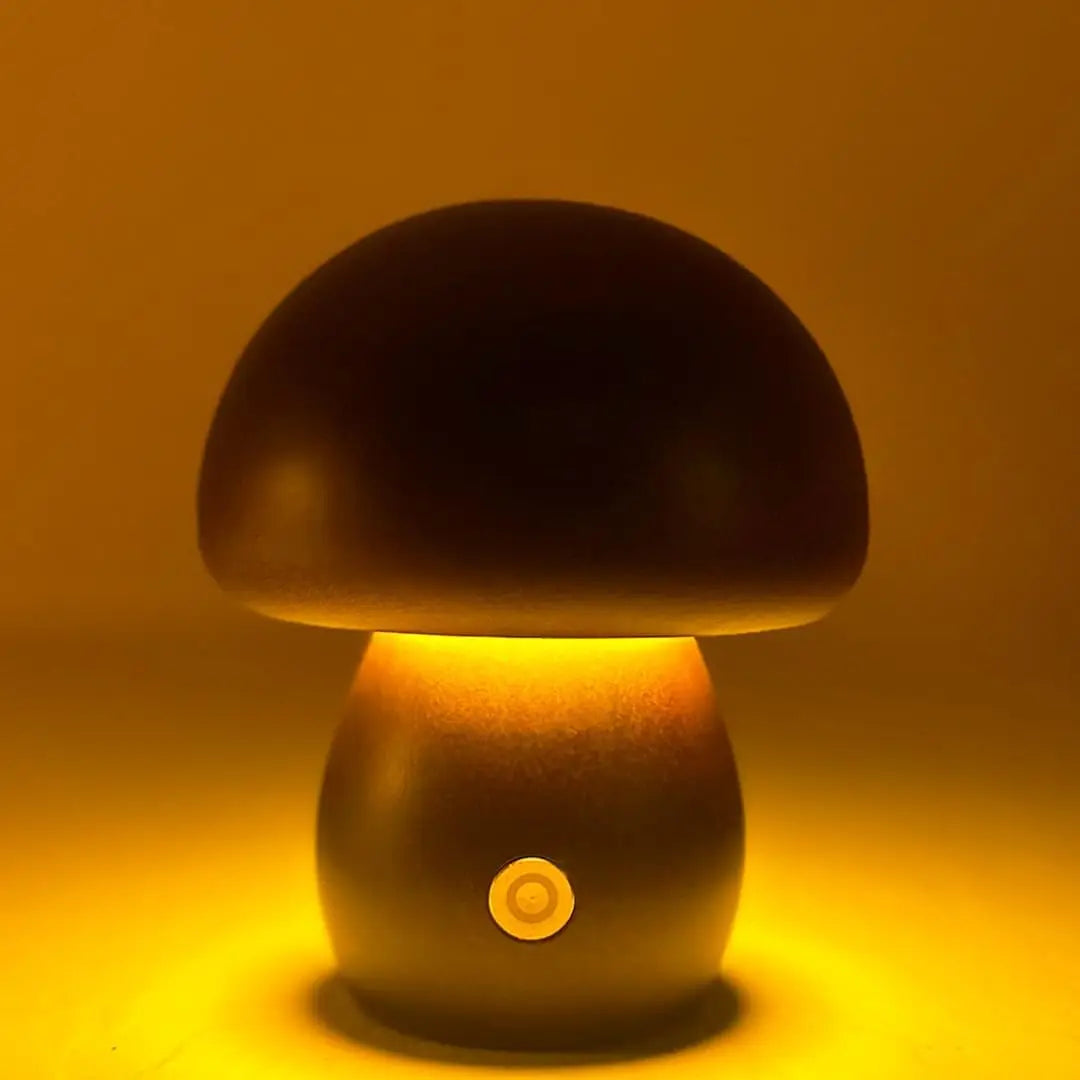 Cute Mushroom LED Night Light Wooden Bedside Table Lamp with Touch Switch Room Decoration High-level Environmental Mushroom Lamp