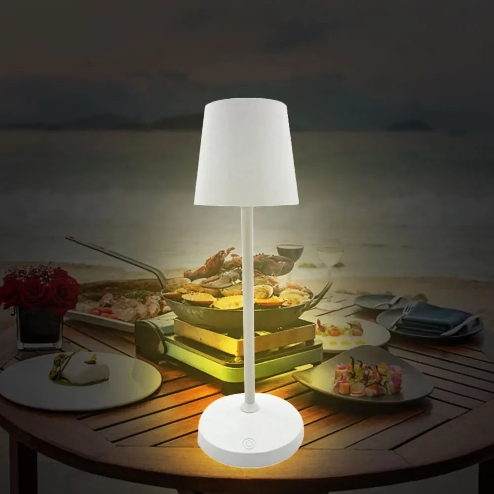 LED Table Lamp USB Rechargeable Decoration Lamp Energy Saving Eye Protection Stepless Dimming for Bar Coffee Bedroom