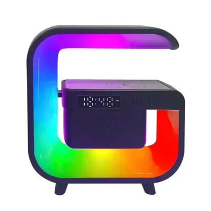 Multifunction Wireless Charger Stand Bluetooth 5.0 Speaker FM TF RGB Night Light Fast Charging Station for iPhone Samsung Xiaomi