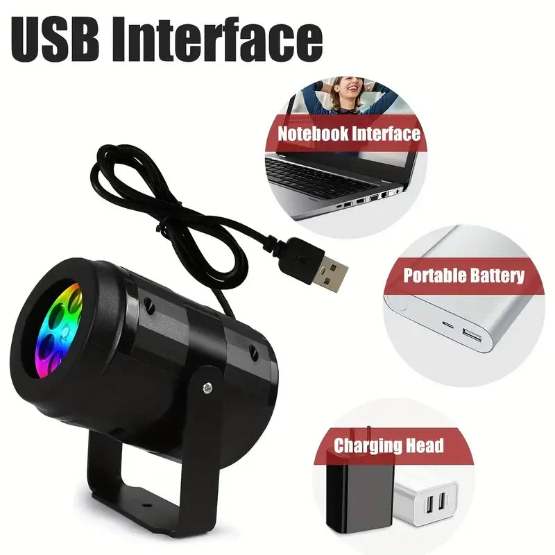 1pc Versatile LED Snowflake Projector USB Powered Rotating Night Light for Christmas Halloween Decoration Perfect for Home Party