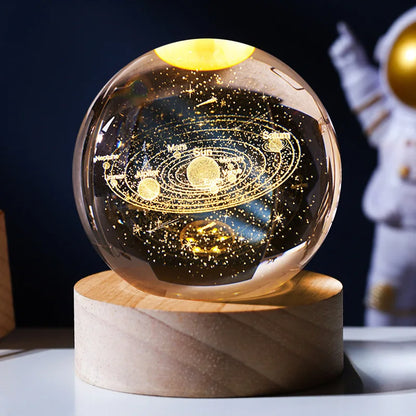 Valentines Day Gift Galaxy Crystal Ball lamp 3D planet moon lamp USB LED night light