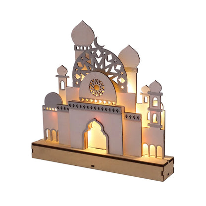 Led Wooden Ornament Bedroom Table Lamp Home Decor For Ramadan Eid Mubarak Muslim Islam Eid Party