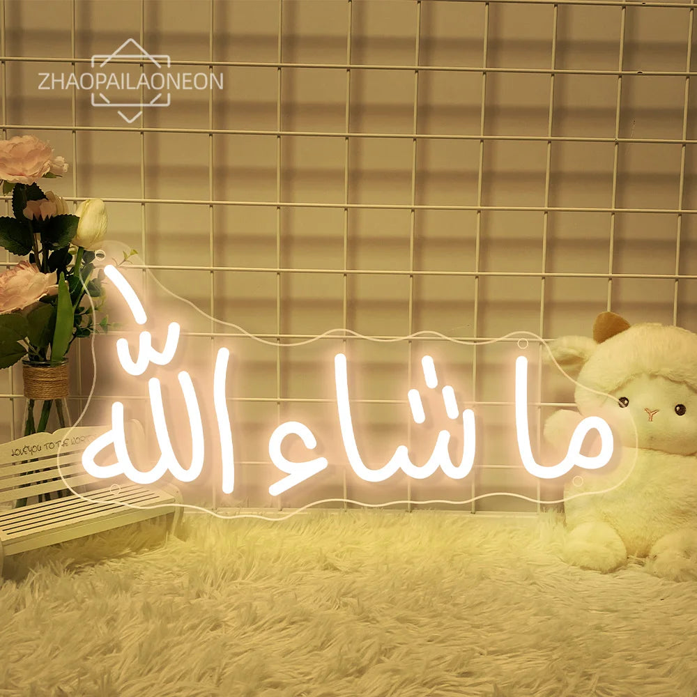 Eid Mubarak Neon Led Sign Ramadan Neon Lights Room Decoration Bedroom Decor Neon Light Wall Decoration Led Lamp USB Home Light