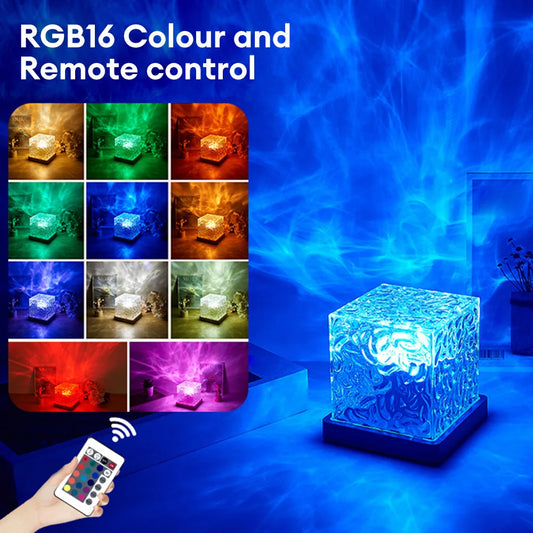 Crystal Lamp Dynamic Rotating Water Ripple Projector