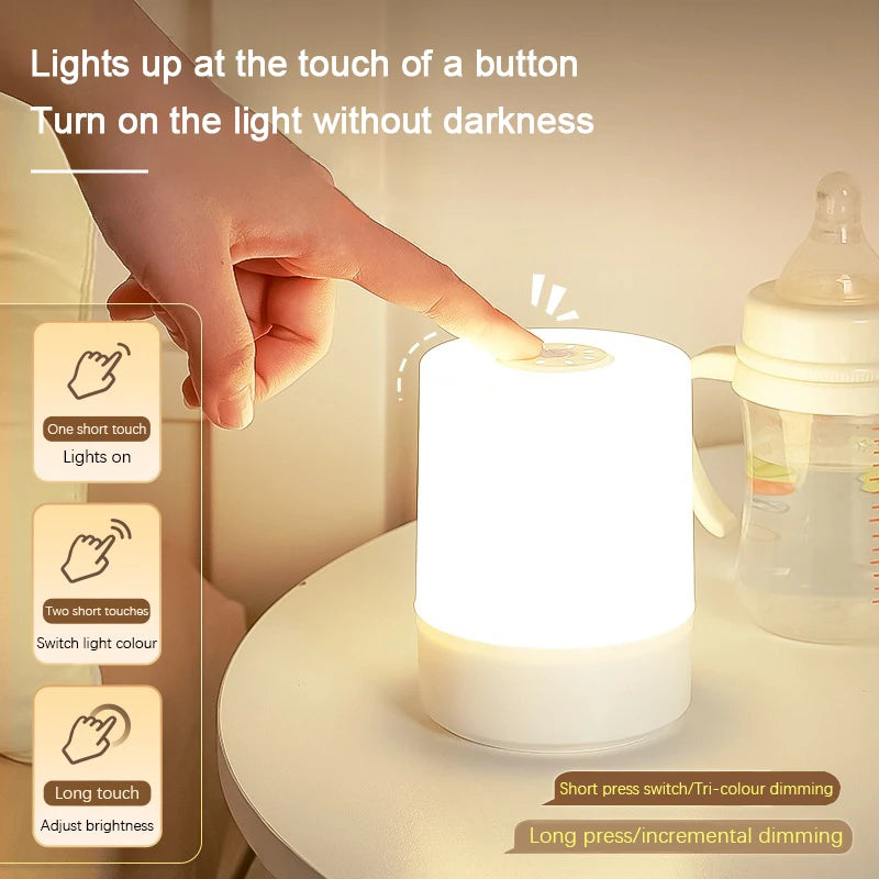 Bedside Led Night Lights Dimmable Charging Desktop Night Lamps Bedroom Bedside Lighting Decoration Touch Reading Led Table Lamps