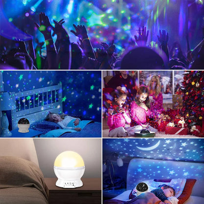 Starry Projector Night Light Rotating Sky Moon Lamp Galaxy Lamps Home Bedroom DecorationStarlight Christmas Lights for Kids Gift