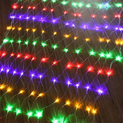 1.5x1.5M 3x2M 6x4M LED Net Mesh Fairy String Light Garland Window Curtain Christmas Fairy Light Wedding Party Holiday Light