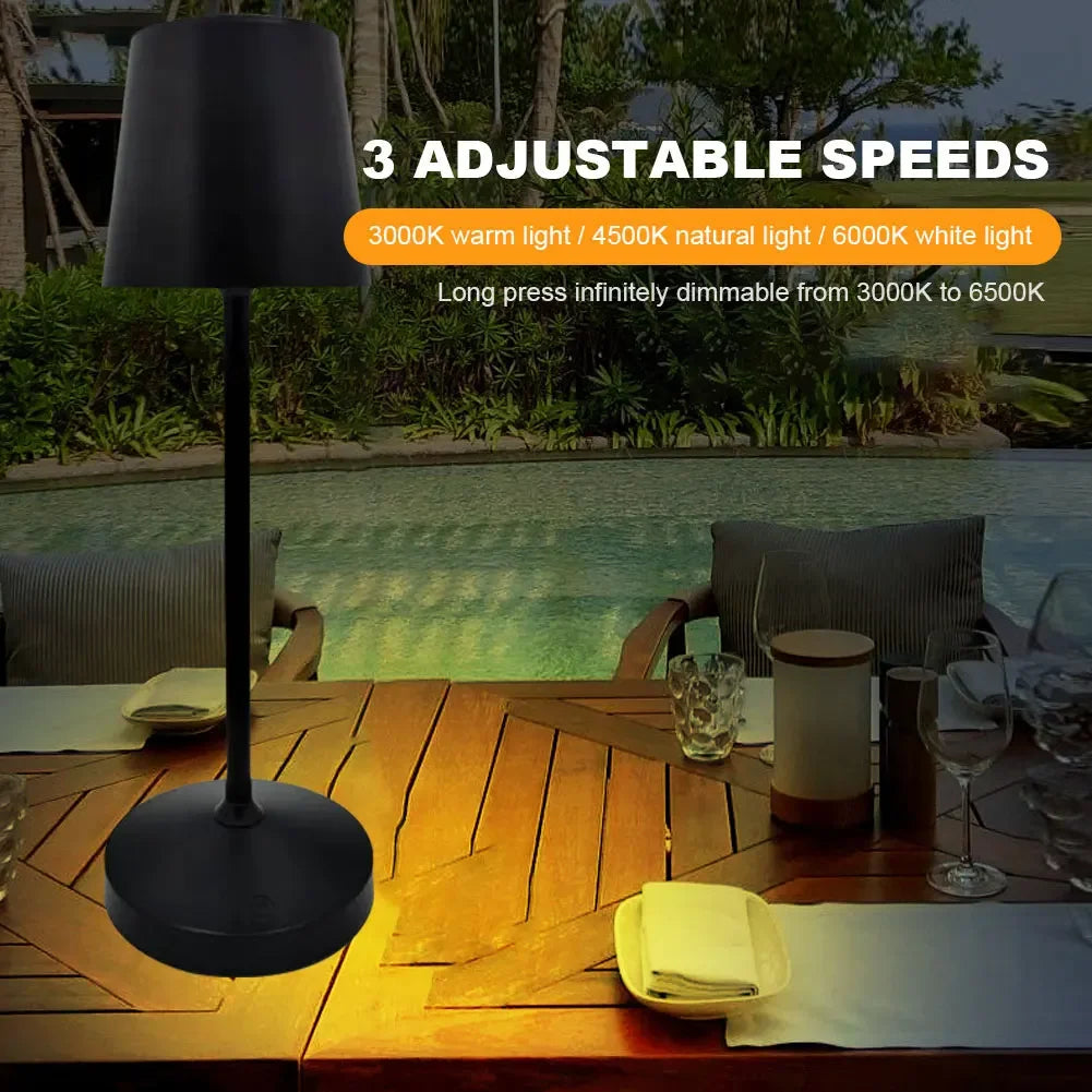 LED Table Lamp USB Rechargeable Decoration Lamp Energy Saving Eye Protection Stepless Dimming for Bar Coffee Bedroom