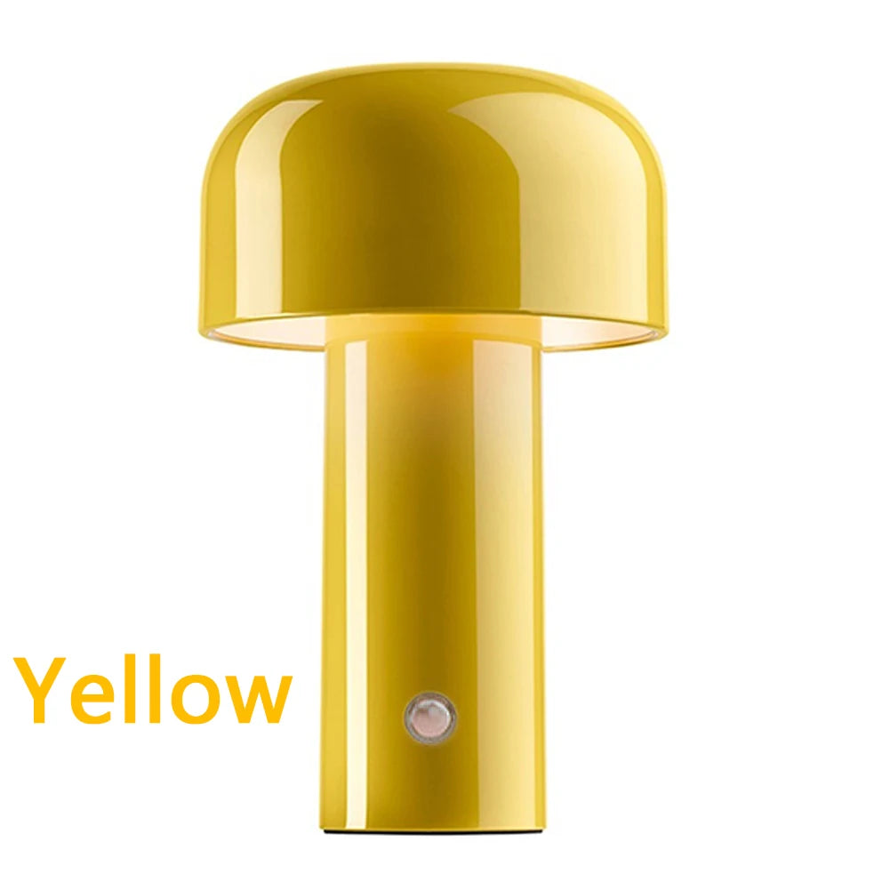 Mushroom Table Lamp Portable Touch Dimming Night Lamp Rechargeable Desk Lamp Desktop Decoration Bedside Lamp Italian Designer