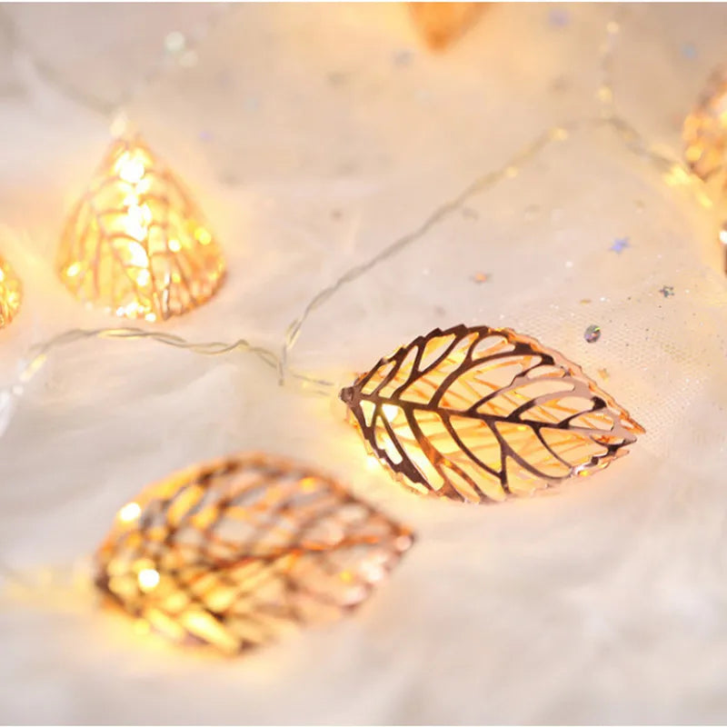 10/20 LEDs Fairy String Lights Leaves Garland Lamp For Festival Living Room Wedding Christmas Decoration Fairy String Lights