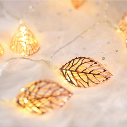 10/20 LEDs Fairy String Lights Leaves Garland Lamp For Festival Living Room Wedding Christmas Decoration Fairy String Lights