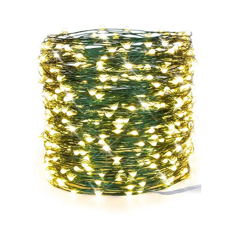 10M100LED String Lights Green Wire Fairy Lights Warm White Garland for Outdoor Home Christmas Wedding Party Garden Decoration