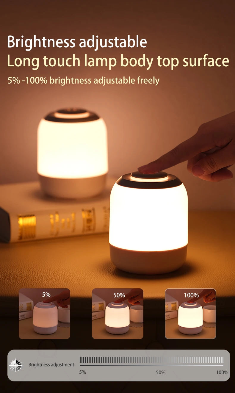 PZSUNLY LED Touch Lamp Night Light Table Lamp Bedside Lamp Bedroom Lamp with Touch Sensor Portable Desk Lamp Light for Kids Gift