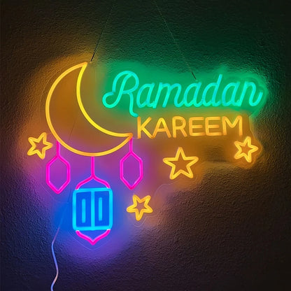 Eid Mubarak Neon Led Sign Ramadan Neon Light Wall Decoration Led Lamp Home Light Eid Mubarak Decor, Ramadan Neon Sign Light