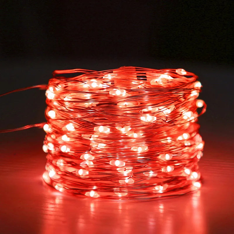 5M 10M Copper Wire LED String Lights Holiday Lighting Fairy Garland for Christmas Tree New Years Wedding Party Decoration