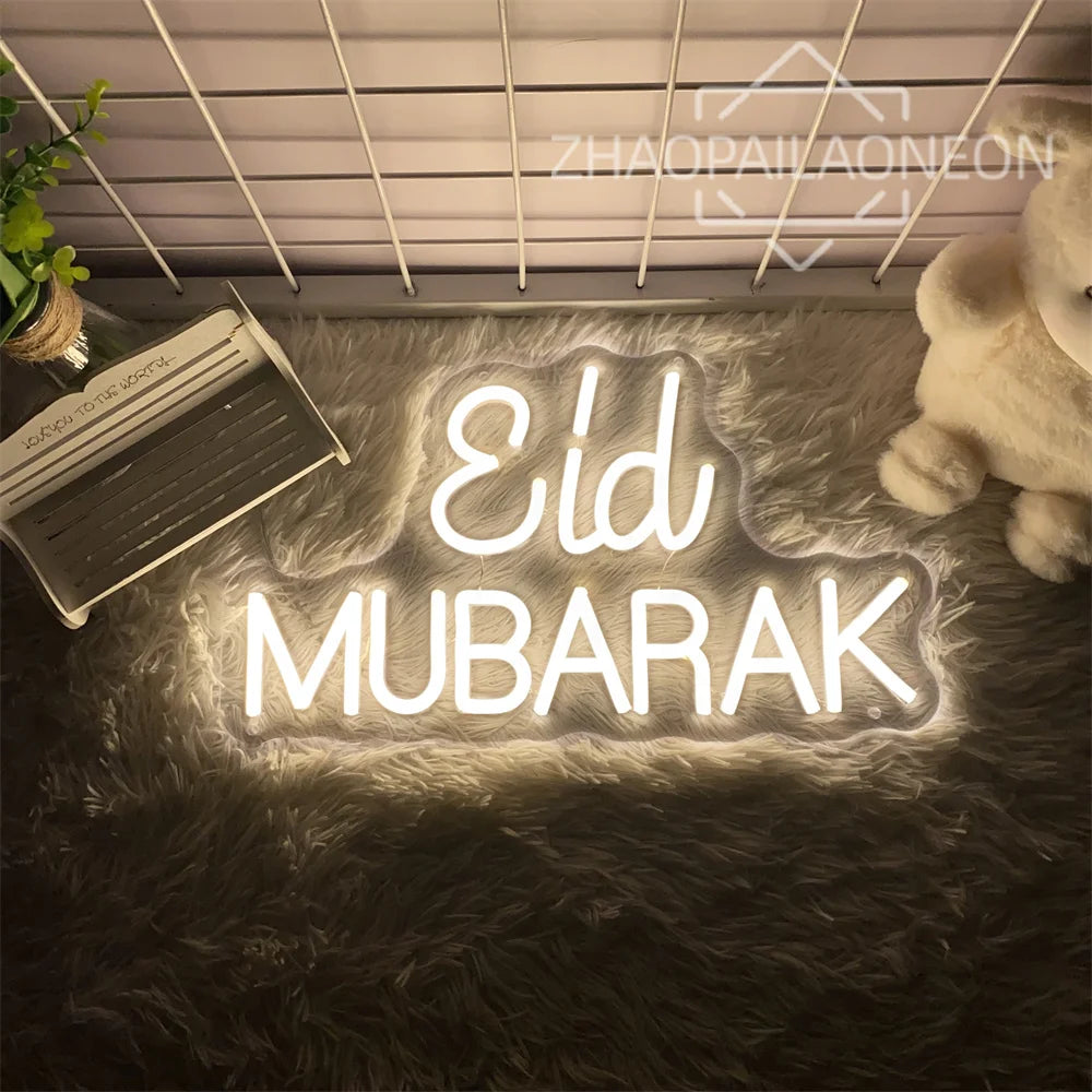 Eid Mubarak Neon Led Sign Ramadan Neon Lights Room Decoration Bedroom Decor Neon Light Wall Decoration Led Lamp USB Home Light