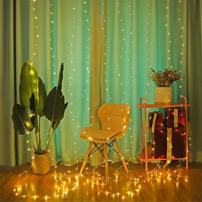 Fairy String Light 3M 4M 6M 8 Mode LED Bedroom Light Wedding Christmas Decoration Party Holiday Outdoor Light USB Curtain Lights