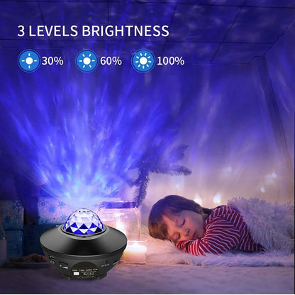 Starry Projector Galaxy Night Light with Ocean Wave Music Speaker Sky Light Projector for Bedroom Decoration Birthday Gift Party