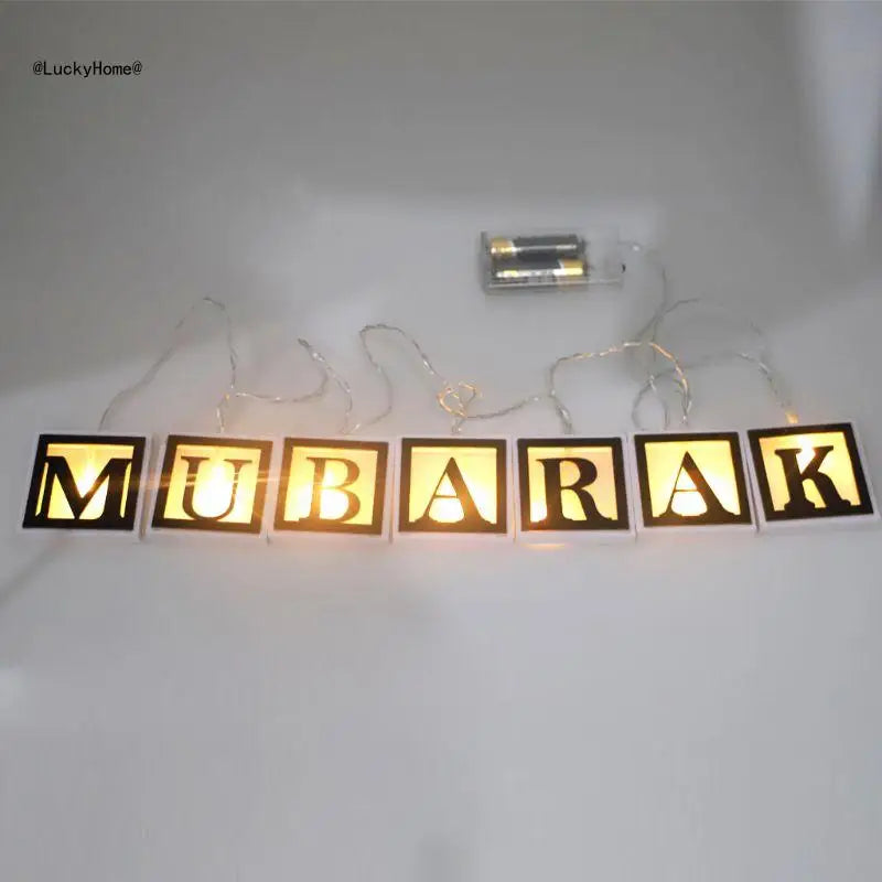 LED String Light Mubarak Decoration Ramadan Lamp Hanging Pendant Happy Eid Islam Party Supplies 11UA