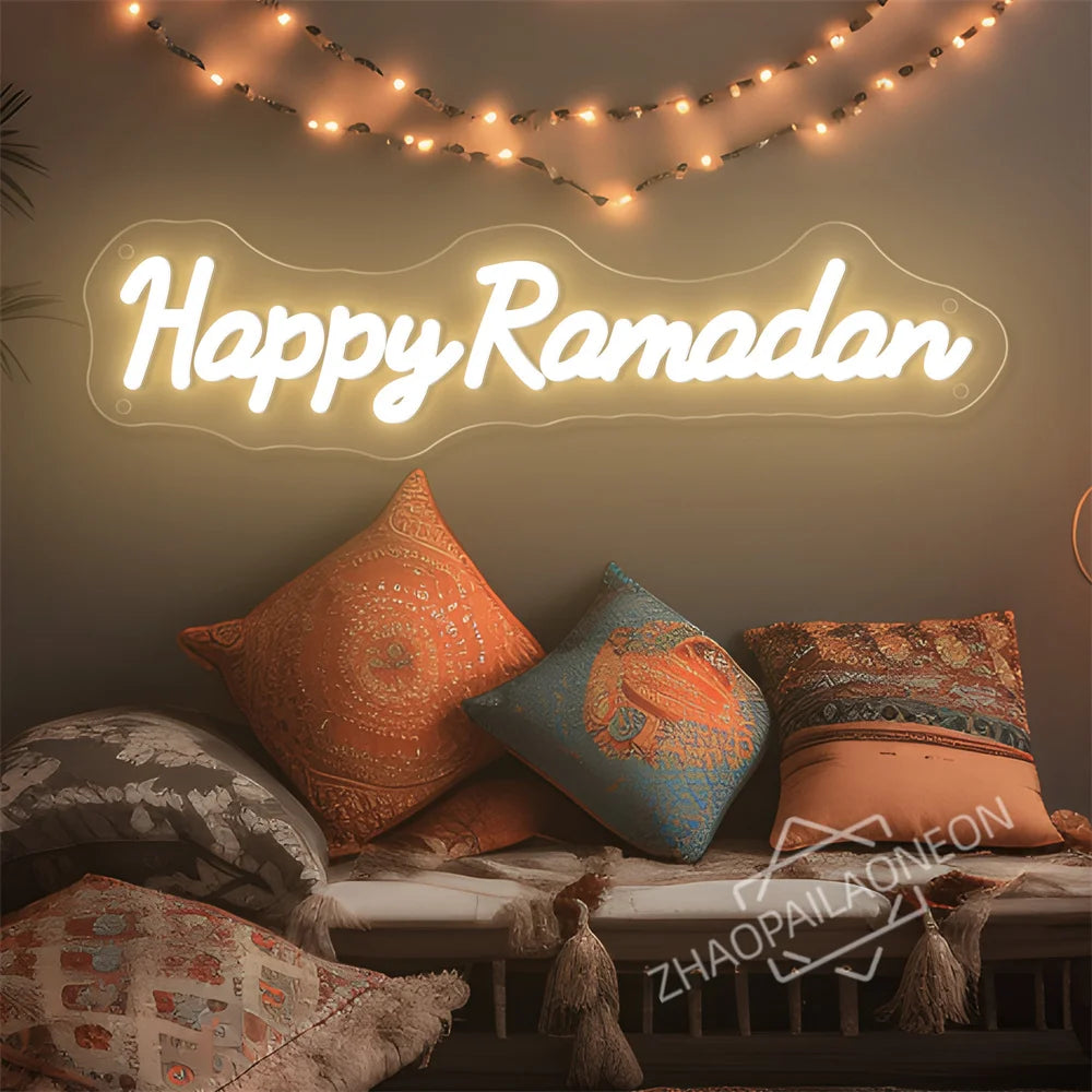 Eid Mubarak Neon Led Sign Ramadan Neon Lights Room Decoration Bedroom Decor Neon Light Wall Decoration Led Lamp USB Home Light