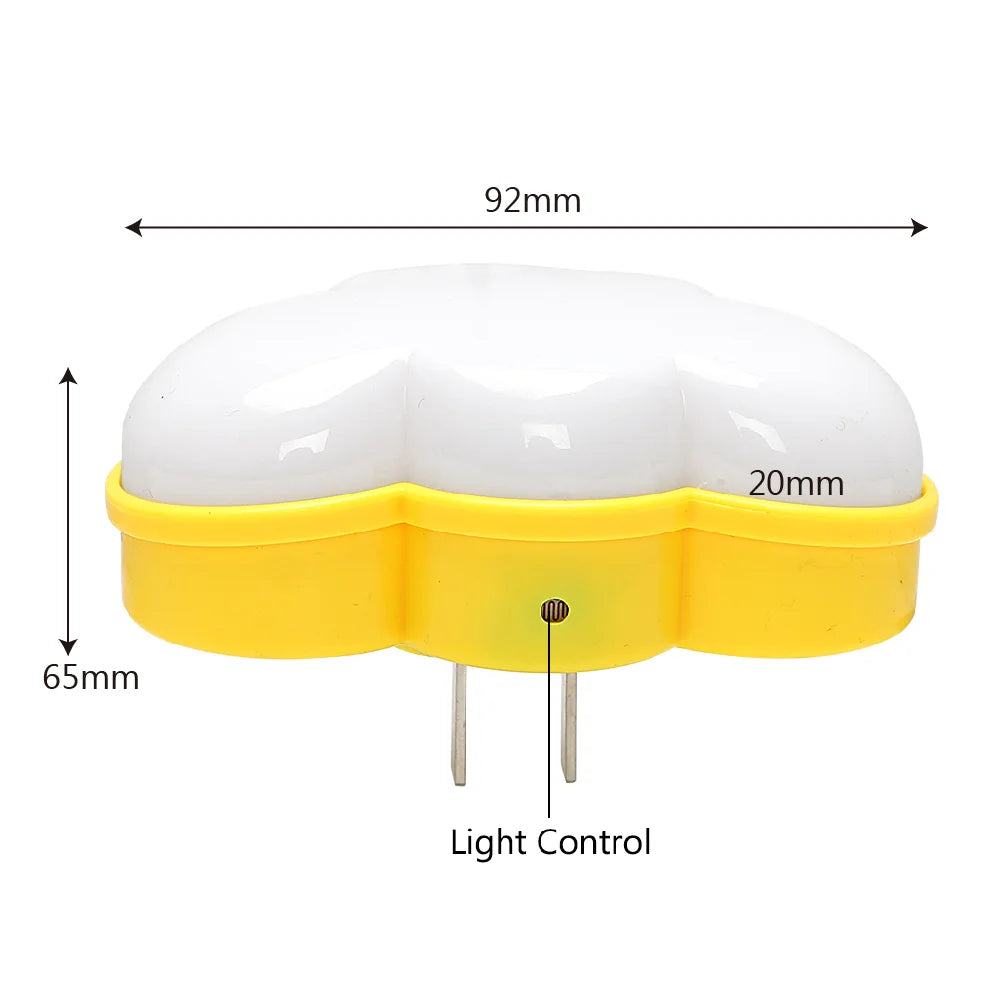 WoodPow Light Sensor Control Comfort Night Light Cloud Shape EU US Plug Novelty Kids Night Light For Baby Room Gift Illuminator