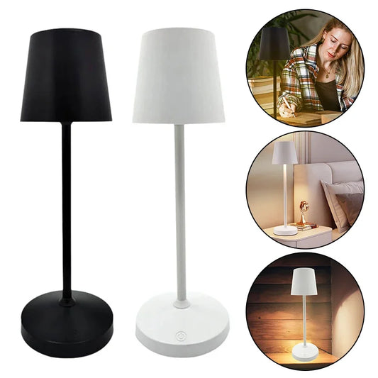 LED Table Lamp USB Rechargeable Decoration Lamp Energy Saving Eye Protection Stepless Dimming for Bar Coffee Bedroom