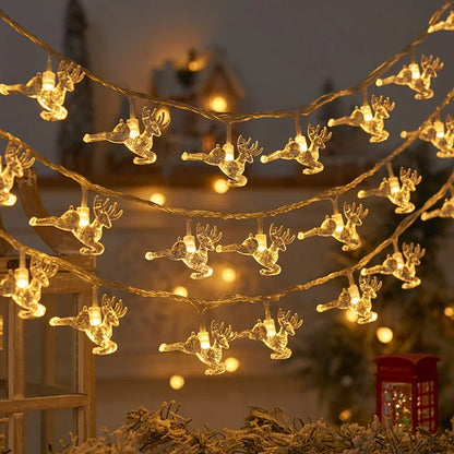 Christmas LED Lights String Garland 2023 Christmas Decoration Navidad New Year Decorative Holiday Fairy Light for Room Garden