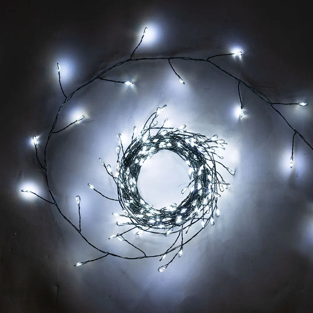 LED String Fairy Lights Green Wire Outdoor Cluster Christmas Tree Lights Garland For New Year Street Home Party Wedding Decor