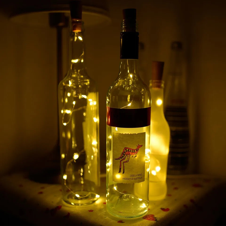 LED Cork Wine Bottle Lights Battery Light Fairytale Mini Cork String Lights Party Wedding Christmas Halloween Bar Decor Ideas