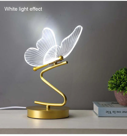 Nordic LED Table Lamps Indoor Lighting Switch Button Bedroom Bedside Living Room Restaurant Home Decoration Butterfly Desk Lamp