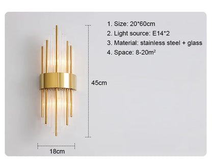 Retro LED Luxury Wall Light Modern Gold