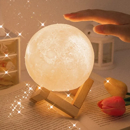 3D Moon Lamp Galaxy Starry Table Lamps Portable LED Night Light Romantic Decorative Lighting Kids Room Decor Lamp Bedside Table