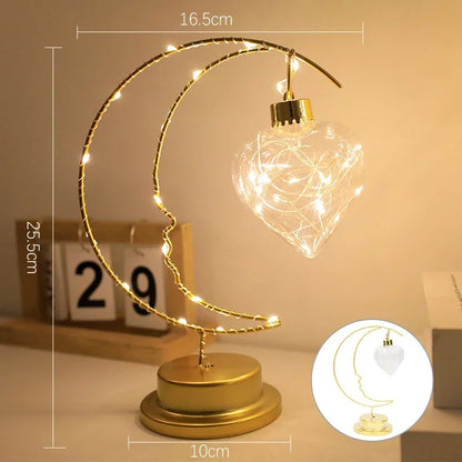 Table Lamp LED Bedroom Decoration Lamp Battery/USB Powered Moon Star Bedside Lighting Fixture For Desktop Night Lights