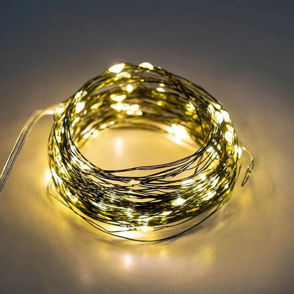 10M100LED String Lights Green Wire Fairy Lights Warm White Garland for Outdoor Home Christmas Wedding Party Garden Decoration