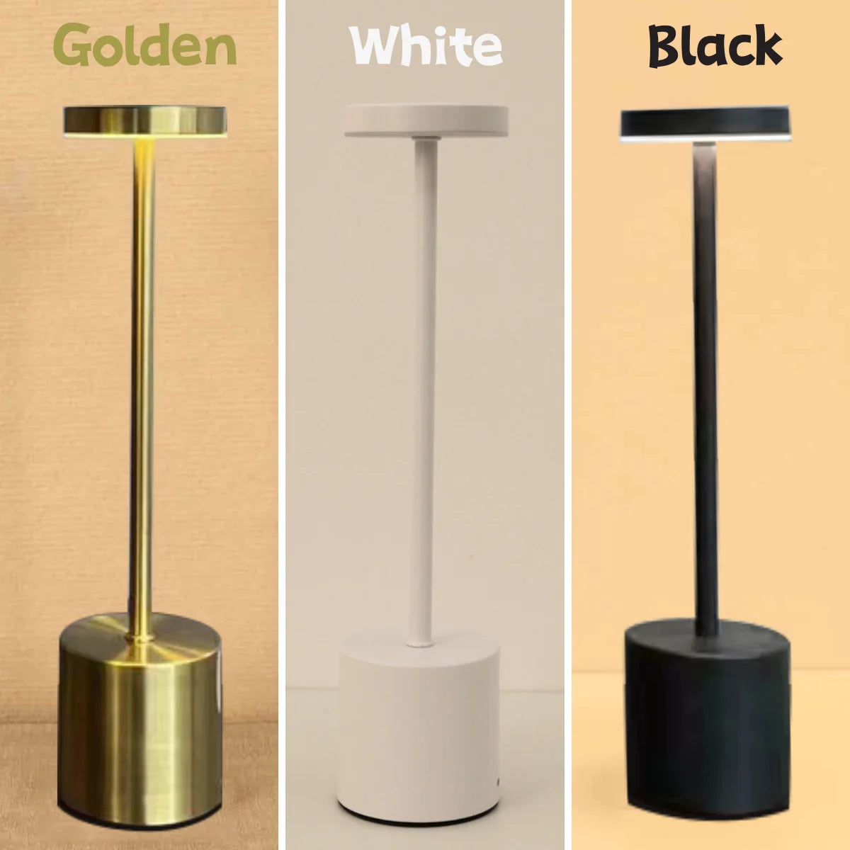 Metal Table Lamp Writing Lamp Bedside Creative Ambient Lights Bar Outdoor Decoration LED Rechargeable Touch Night Lightings 2024